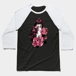 Japanese Geisha Chrysanthemum Kimono 108 Baseball T-Shirt